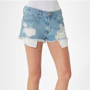 Big Star Kyle Boyfriend Destroyed Distressed Shorts Light Wash Size 24